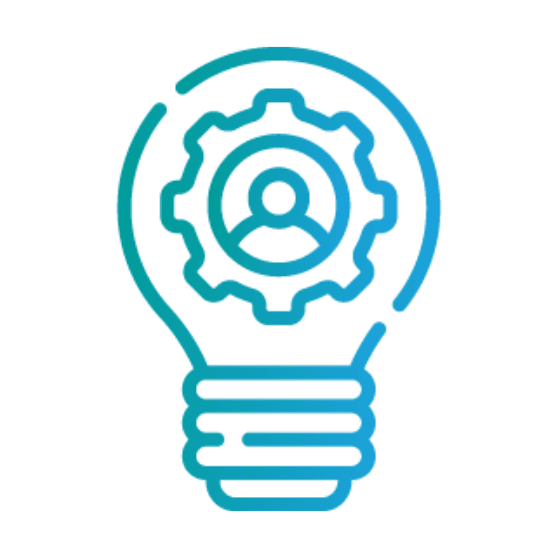 icon cog in bulb